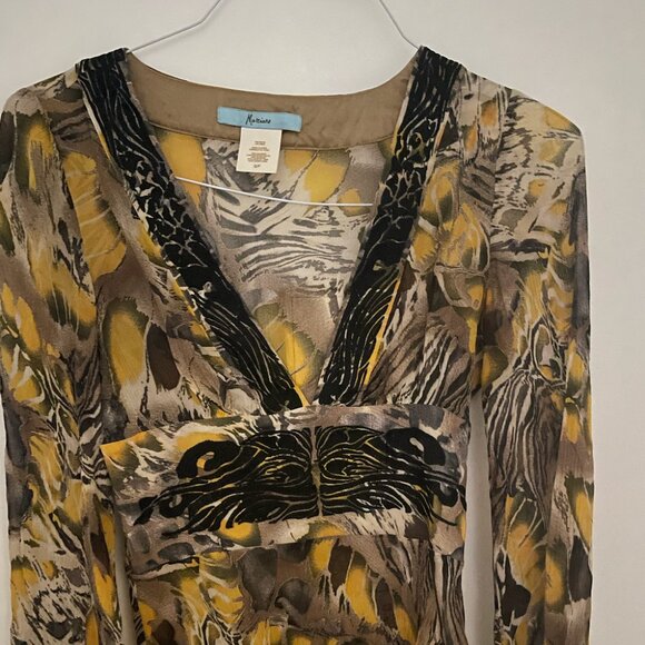 Marciano Silk Yellow and Black Top Size Small - Picture 1 of 4